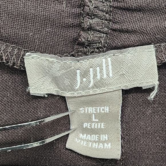 J.Jill Sweater Womens L PETITE Brown Stretch Long Sleeve Drape Front Cardigan - Picture 3 of 9